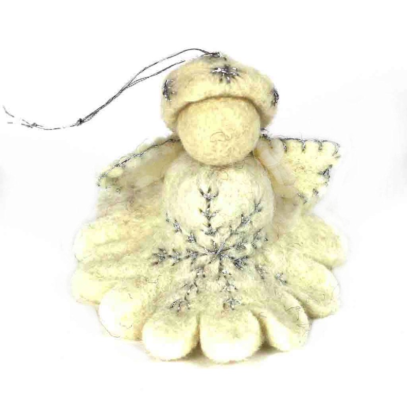 White Angel Felt Ornament – Global Groove (H)