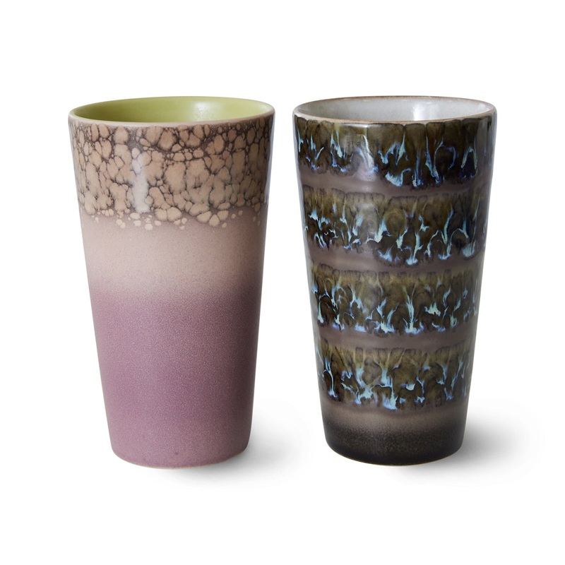 70s Ceramics Latte Mugs Forest (set of 2)