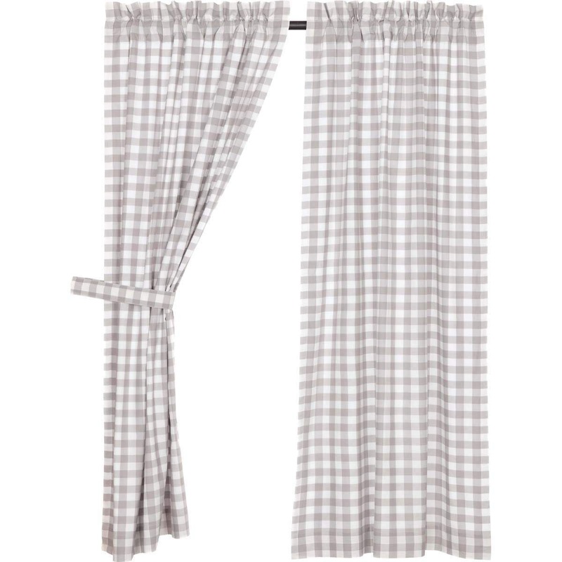 Annie Buffalo Grey Check Short Panel Set of 2 63×36