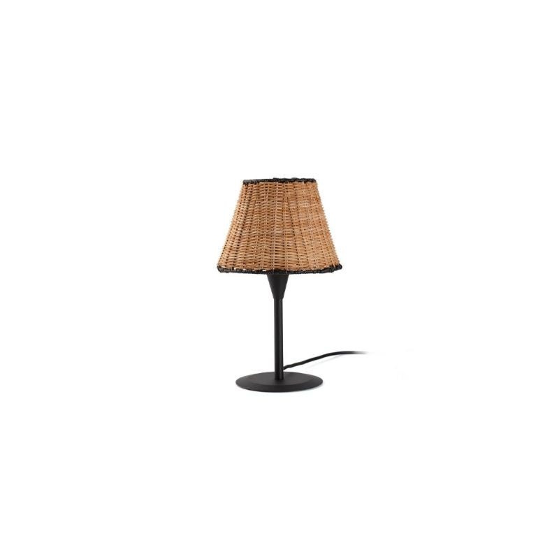 Faro Sumba Black-Rattan Table Lamp