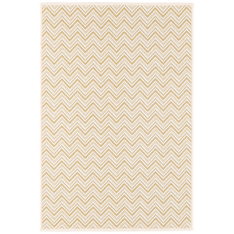 Happy Chevron Woven Indoor/Outdoor Custom Rug | Gold