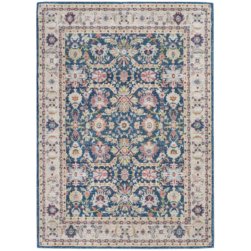 Nourison Ankara Global 5’3″ x 7’6″ Navy/Multicolor Traditional Indoor Rug
