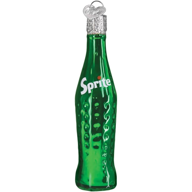 Old World Christmas Sprite Bottle Blown Glass Holiday Ornament