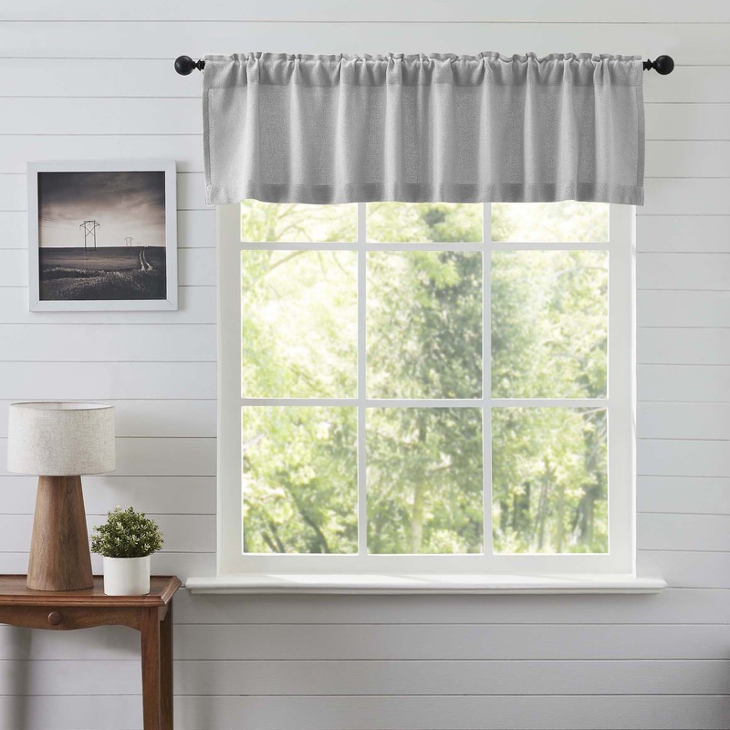 Burlap Dove Grey Valance 16×72