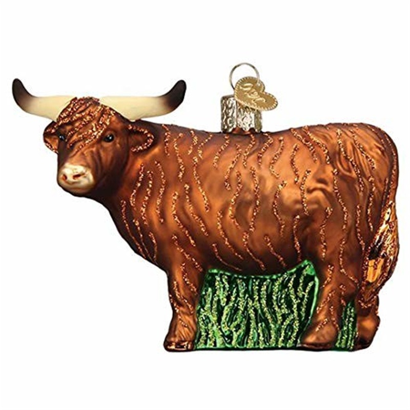Old World Christmas Glass Blown Highland Cow Ornament