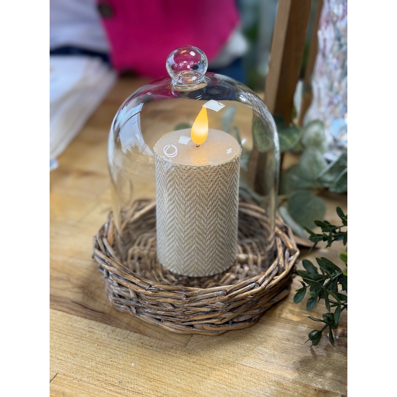 Small Herringbone Votive LED