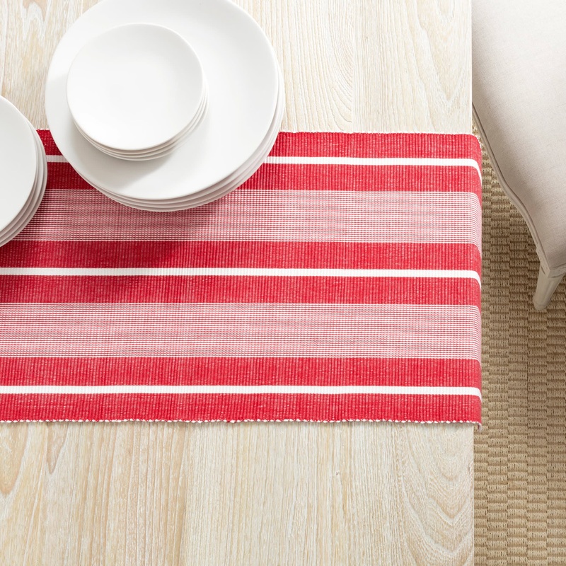 Berkeley Stripe Table Runner | Red