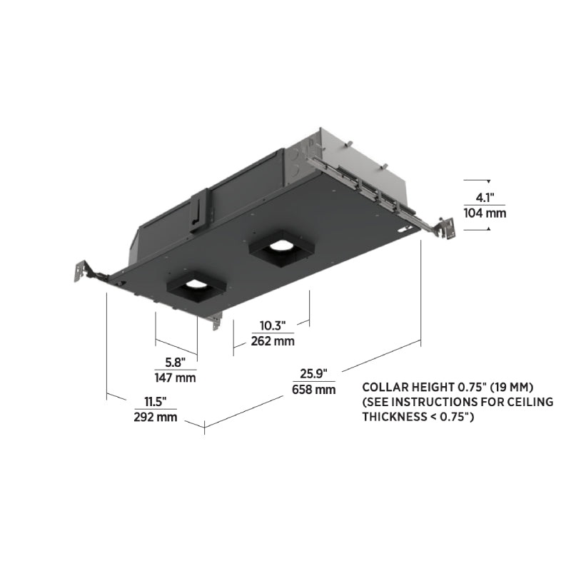 Element E3R 3″ 34W LED Round Dual Adjustable IC New Construction Housing