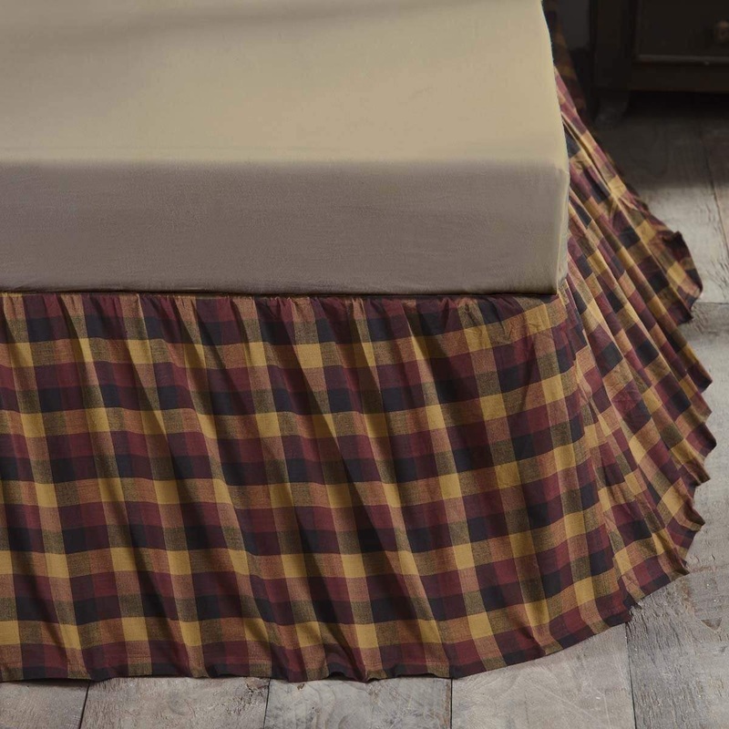 Heritage Farms Primitive Check Twin Bed Skirt 39x76x16