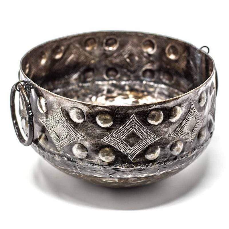 Large Hammered Metal Container with Round Handles – Croix des Bouquets