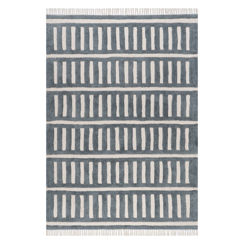 Merrick Tasseled Cotton Rug | Teal
