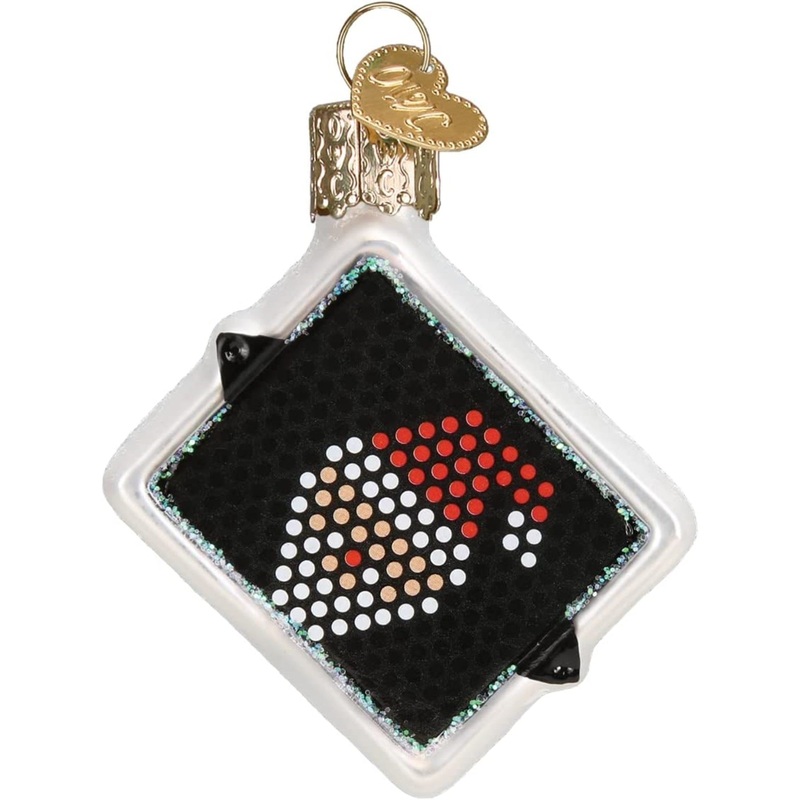 Old World Christmas Mini Blown Glass Lite Brite Ornament, 2.5″