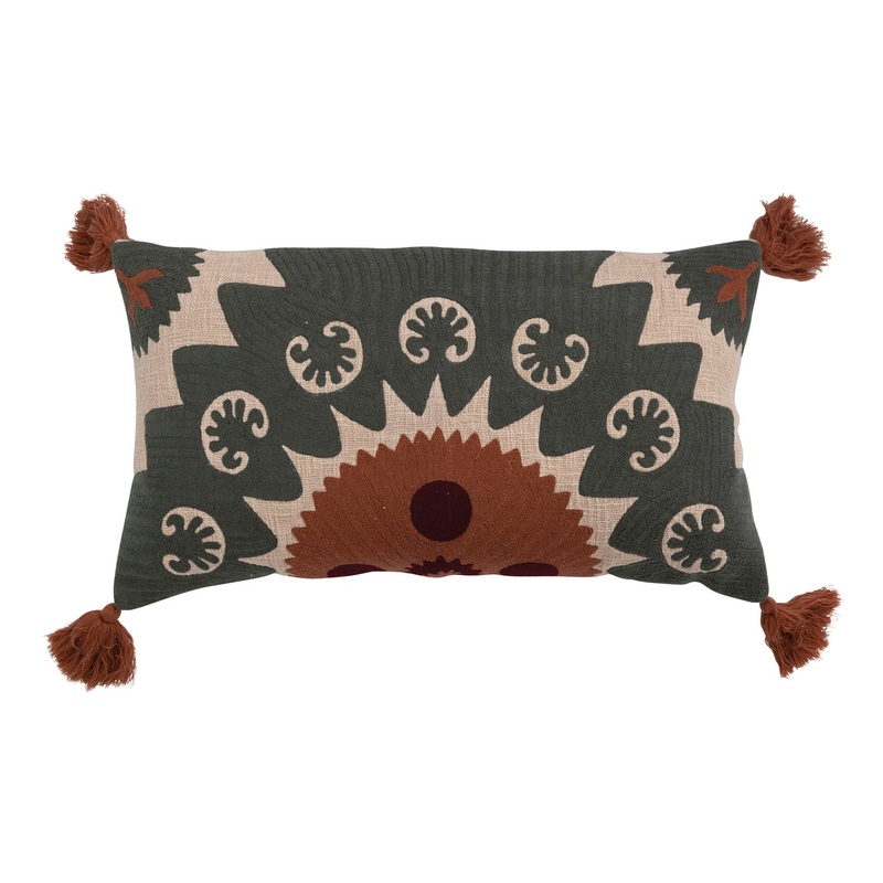 Suzani Embroidery Lumbar Pillow