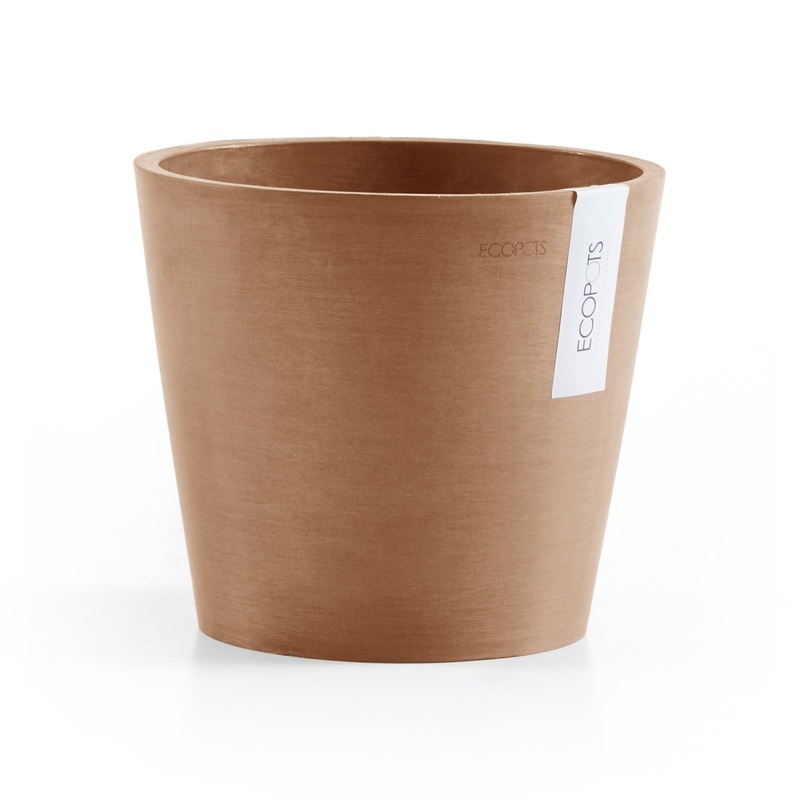 Ecopots Amsterdam Durable Modern Round In/Outdoor Recycled-Based Composite Flower Pot Planter