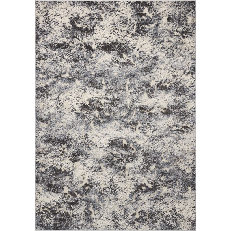 Michael Amini Gleam 3’10” x 5’10” Ivory/Slate Modern Indoor Rug