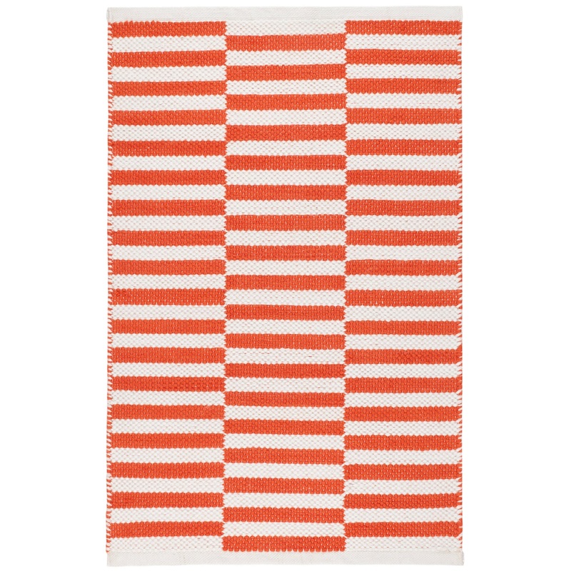 Sailing Stripe Handwoven Indoor/Outdoor Rug | Tangerine