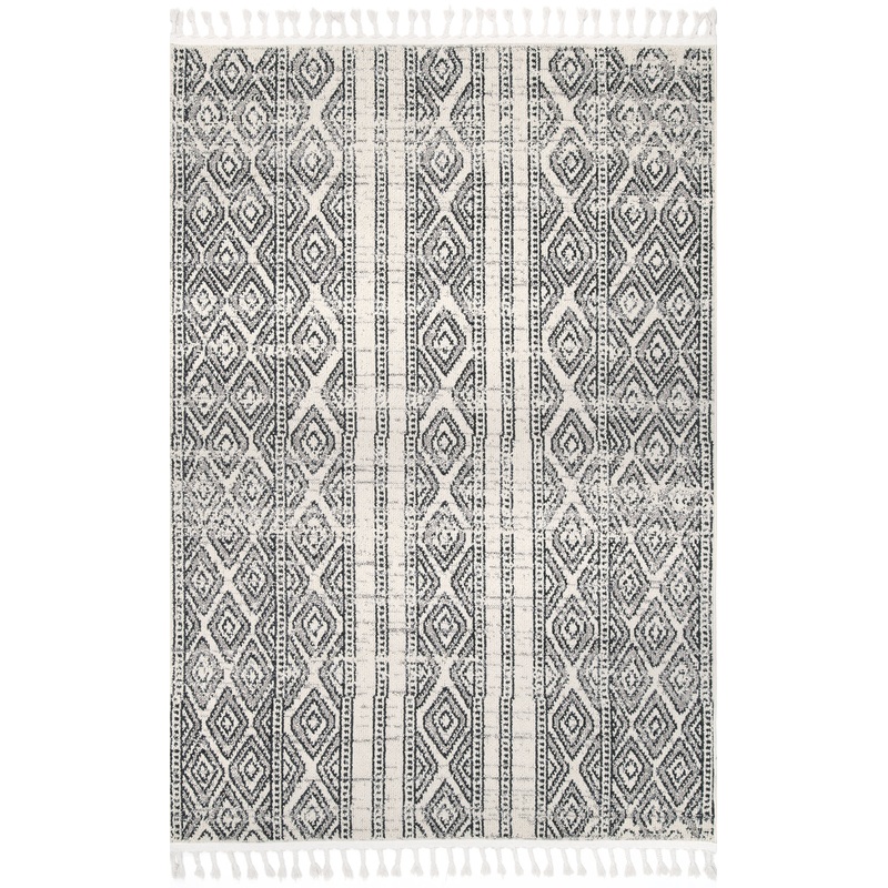 Striped Tasseled Rug | Ivory