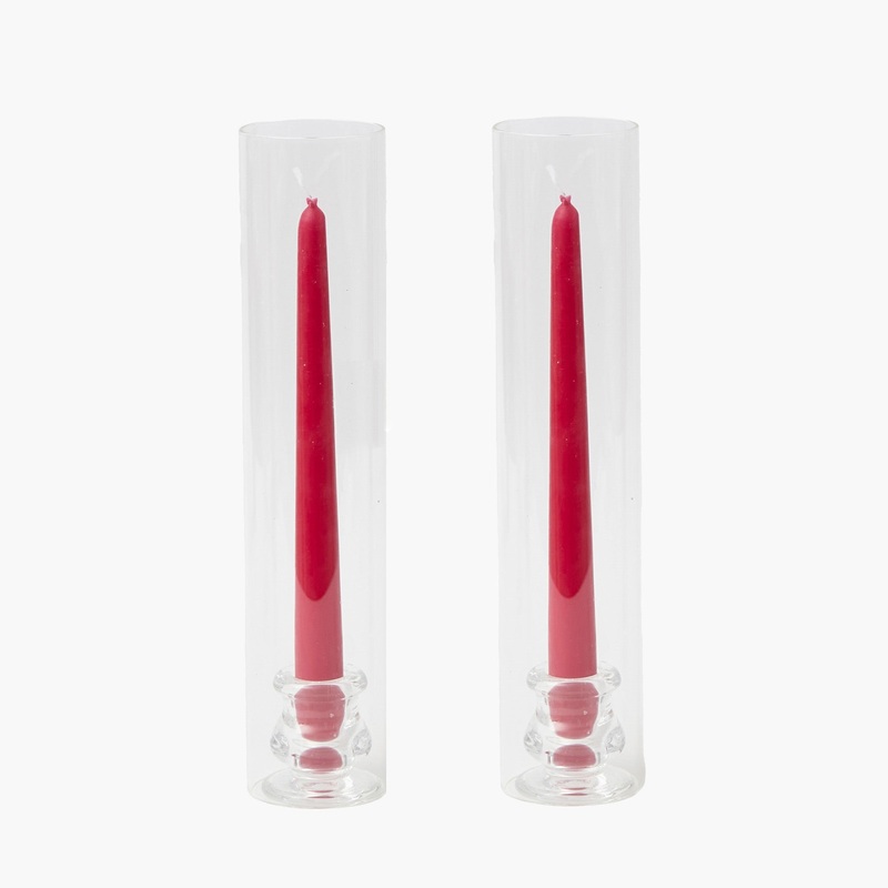 Claudia Glass Hurricane Candle Holder (Pair)
