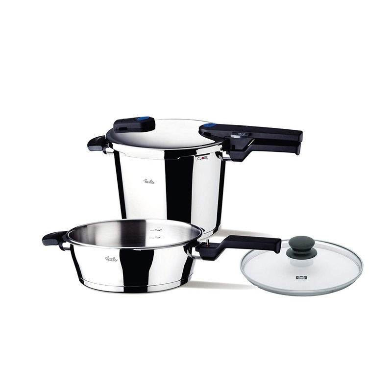 Fissler Vitaquick Quattro-Set, 6.0L p/c + 2.5L p/s + glass lid