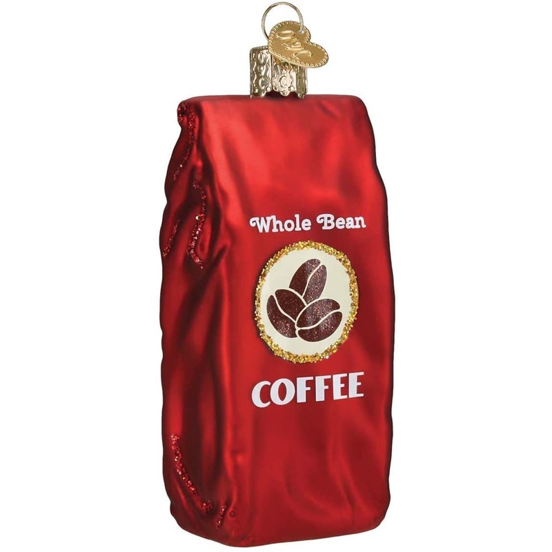Old World Christmas Bag of Coffee Beans Glass Ornament