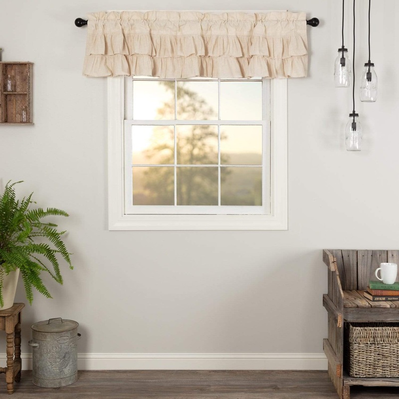Simple Life Flax Natural Ruffled Valance 16×72