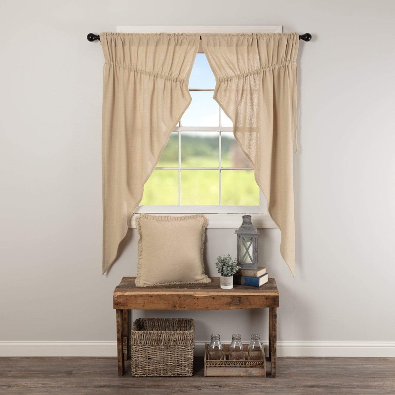 Burlap Vintage Prairie Short Panel Set of 2 63x36x18