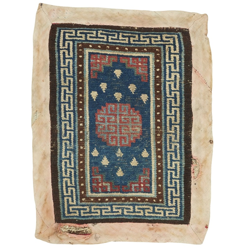 ANTIQUE TIBETAN SITTING RUG 2′ 2″ x 2′ 10″ 19th C