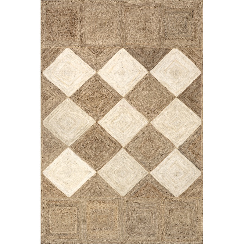 Ainslee Jute Bleached Trellis Rug | Natural