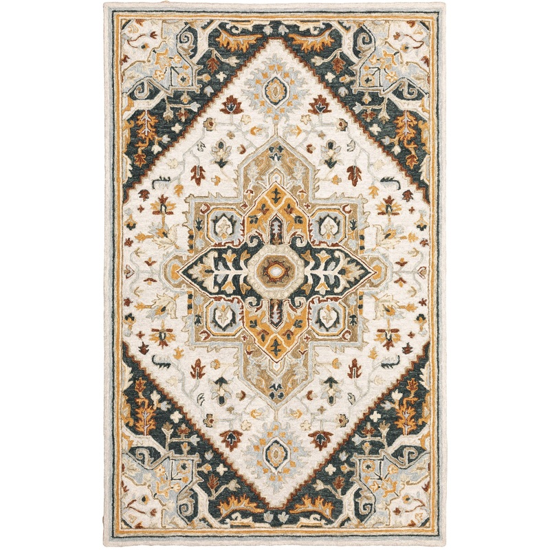 Alfresco Ivory Charcoal Traditional Oriental Indoor Rug