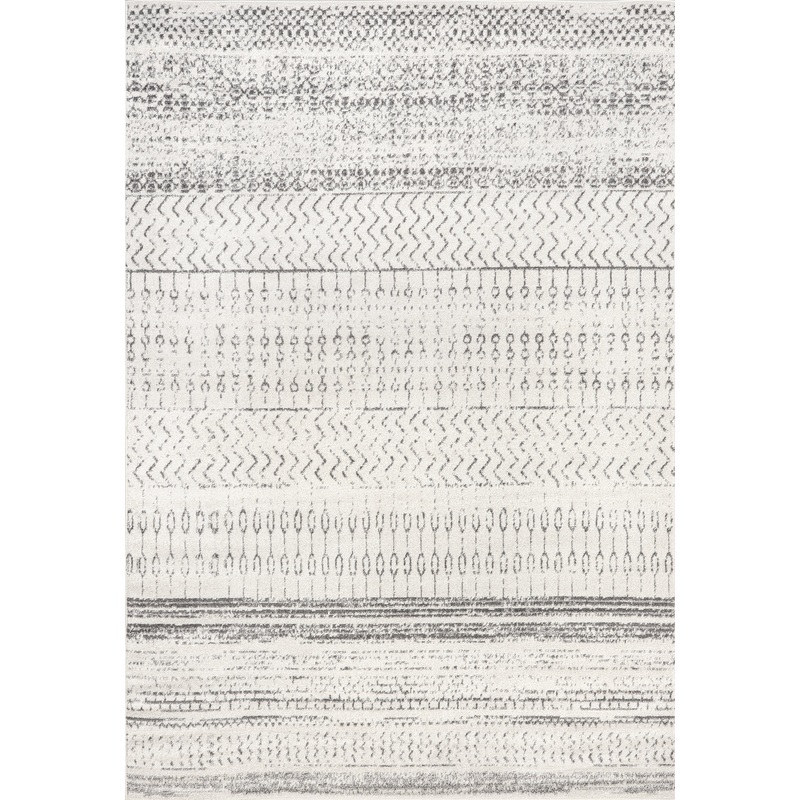 Banded Abacus And Stripes Rug | Grey