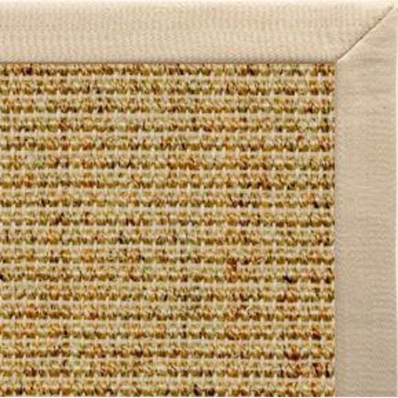 Spice Sisal Rug with Taupe Linen Border