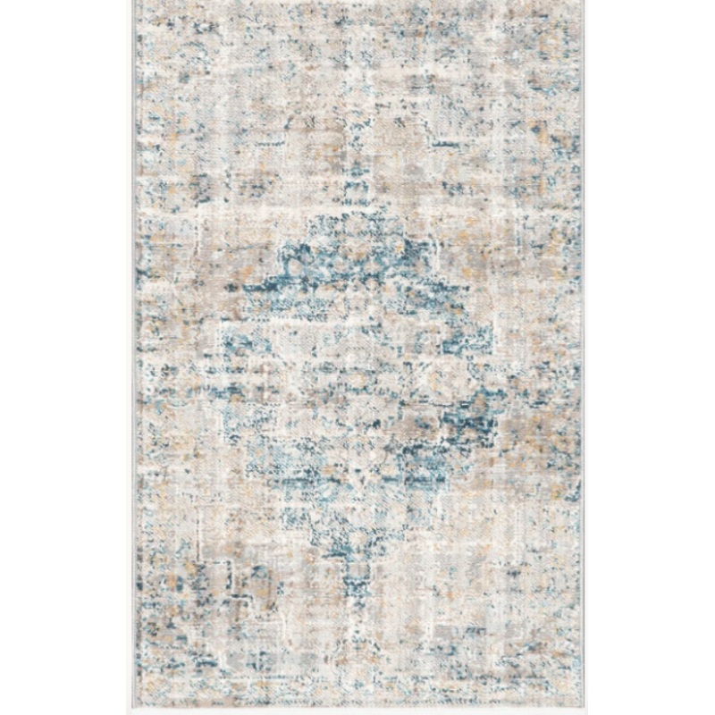 Dallas Vintage Medallion Area Rug Blue 2’6″x6′ Runner