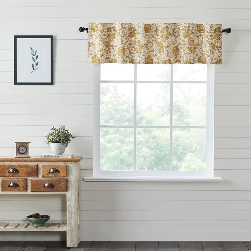 Dorset Gold Floral Valance 16×60