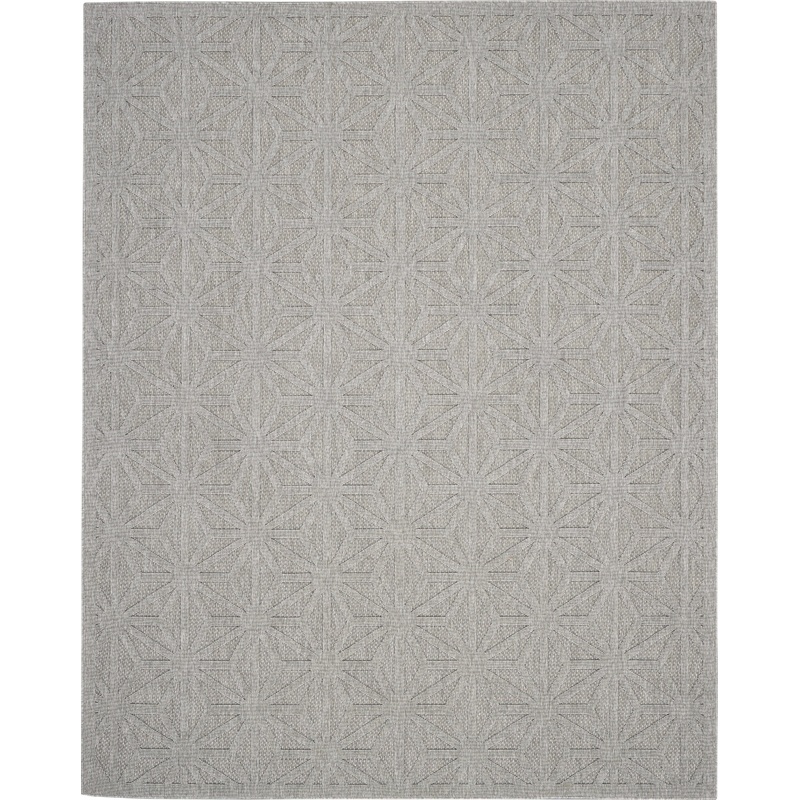 Nourison Cozumel 8’10” x 11’10” Light Grey Modern Indoor/Outdoor Rug