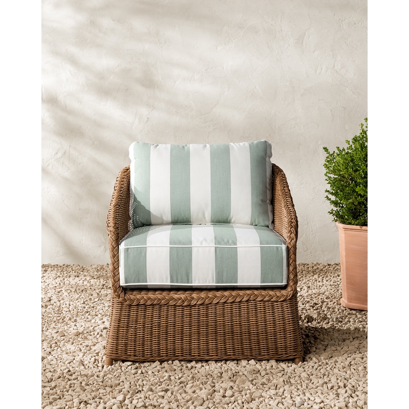 Haviland Outdoor Lounge Chair with Striped Cushions