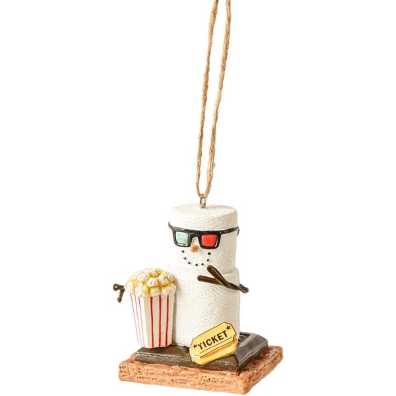 Ganz Smores Movie Buff Snowman Plastic Holiday Christmas Ornament