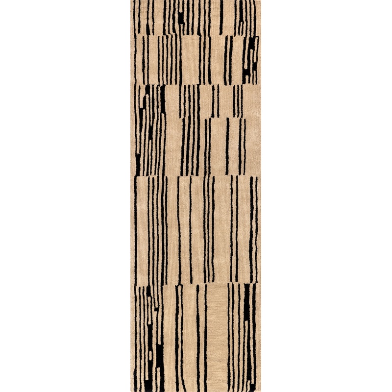 Tara Striped Wool Rug | Black