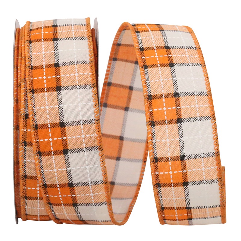 1.5″ Plaid Print Stitch Ribbon Bolt
