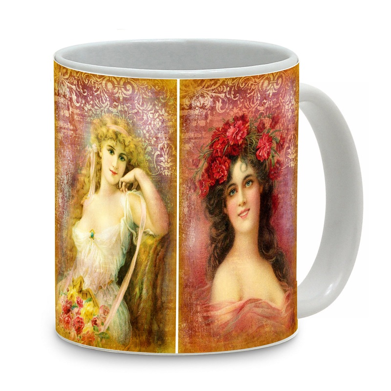 SUBLIMART: Damas – Mug featuring a beautiful 18th Century Damas