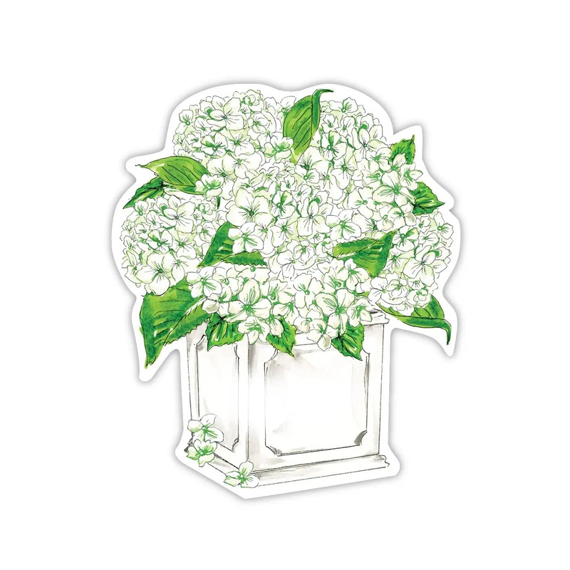 Die Cut Accent-Handpainted Green Hydrangea