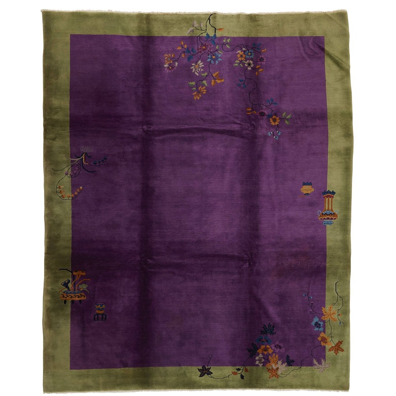ANTIQUE CHINESE NICHOLS ART DECO PURPLE 9’3″ X 11’3″