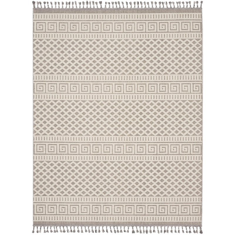 Nourison Paxton 7’10” x 10’6″ Ivory/Grey Modern Indoor Rug