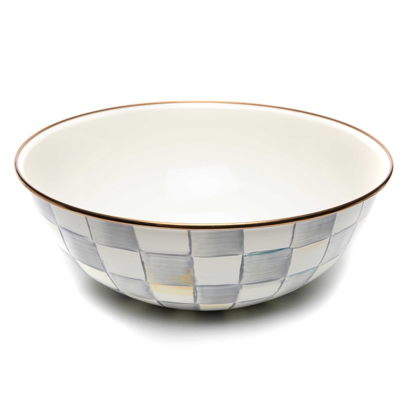 Sterling Check Enamel Everyday Bowl – Extra Large