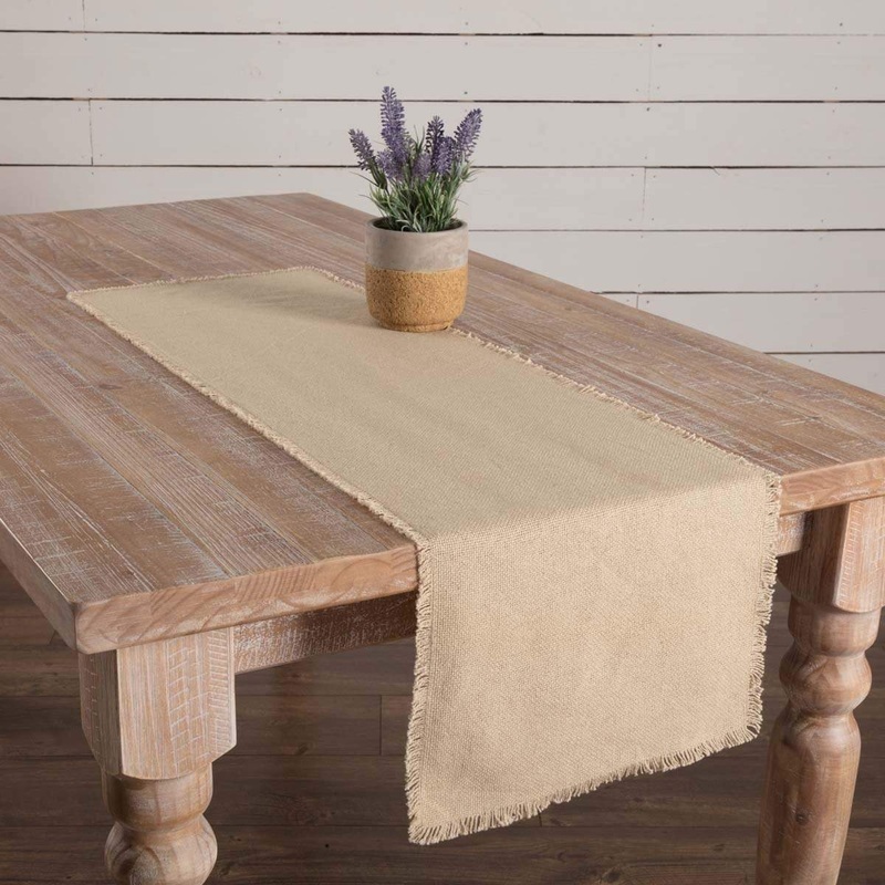 Burlap Vintage Runner Fringed 13×48