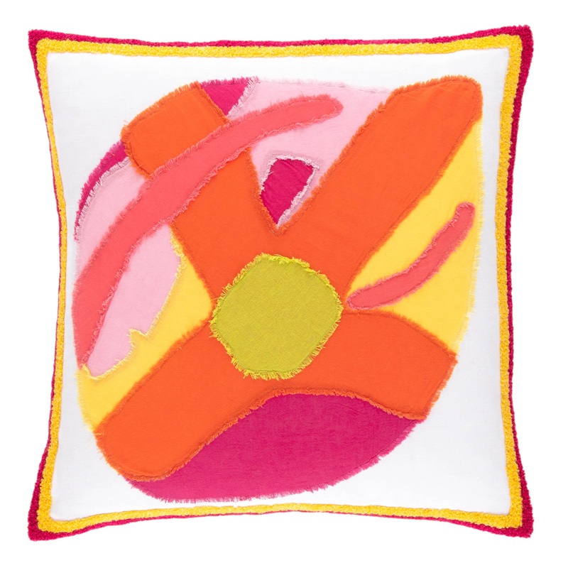Lily Pad Applique Decorative Pillow Cover | Pink
