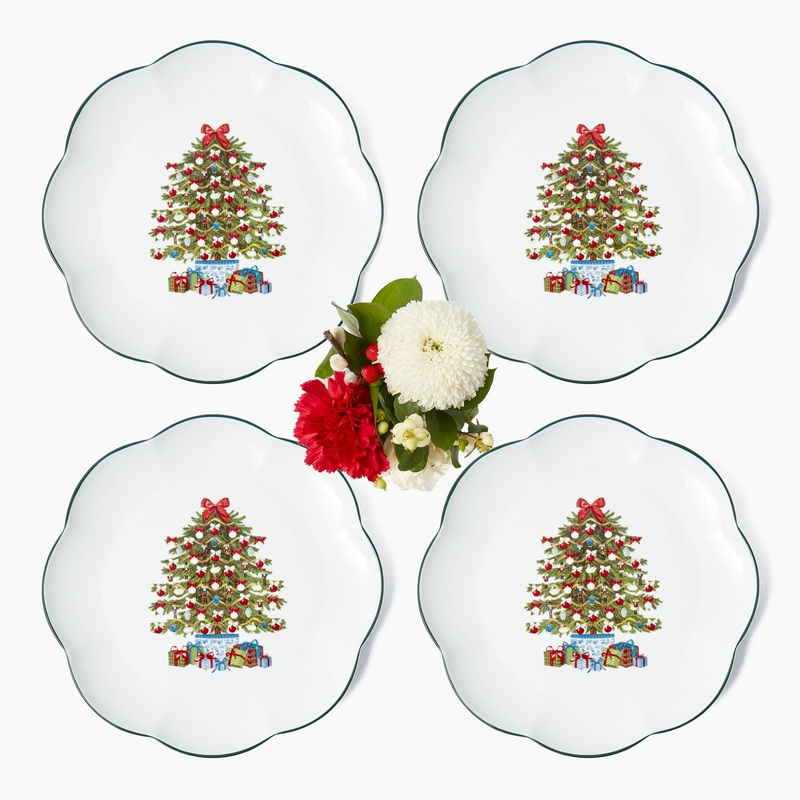 Mrs. Alice Christmas Tree Dinner Plate (Set of 4)