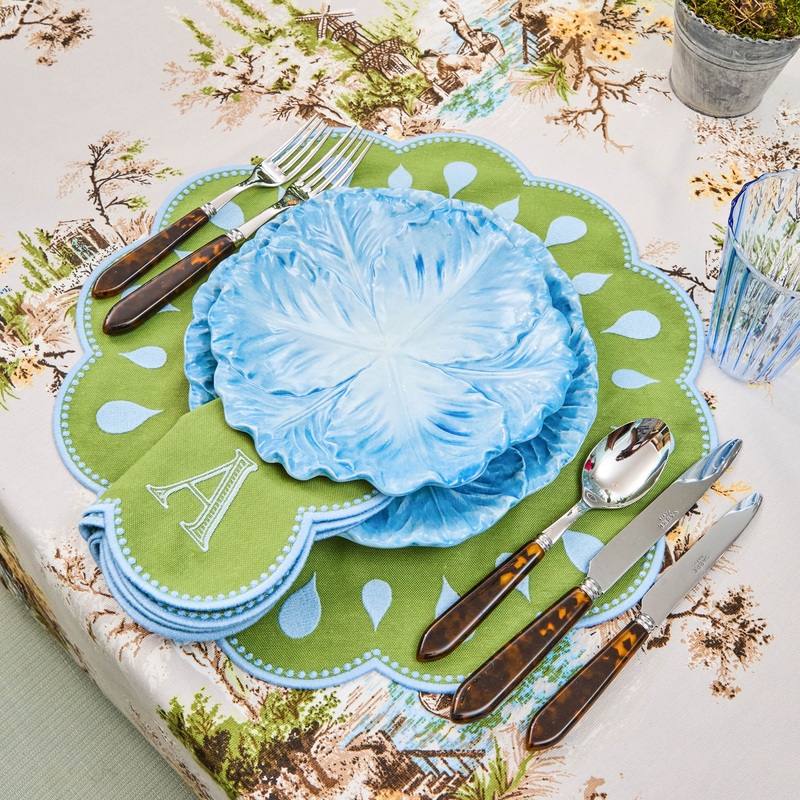 Bettina Green & Blue Placemats & Napkins (Set of 4)