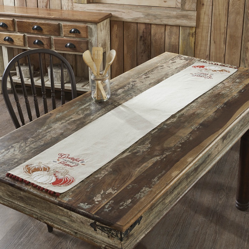 Grateful Thankful Blessed Pumpkins Runner 12×72