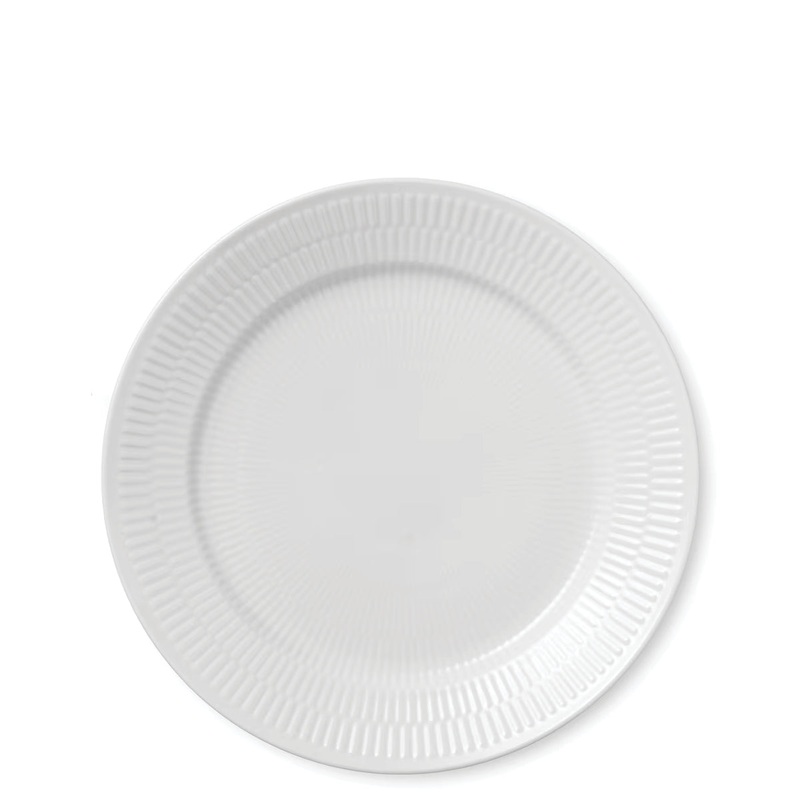 White Fluted Plate, 9.84″