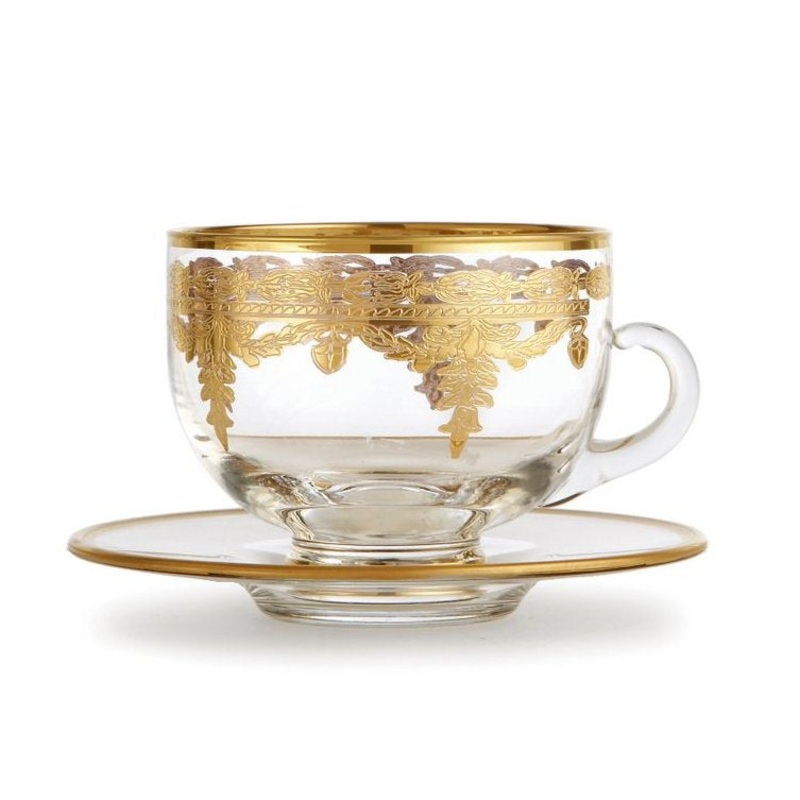 ARTE ITALICA: Vetro Gold Coffee Cup & Saucer
